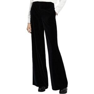 Theory Tara Be velvet beaded embellished black y2k flare pants size 10